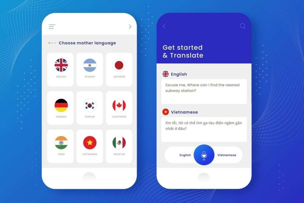 ui of translating app