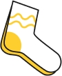 yellow and white socks